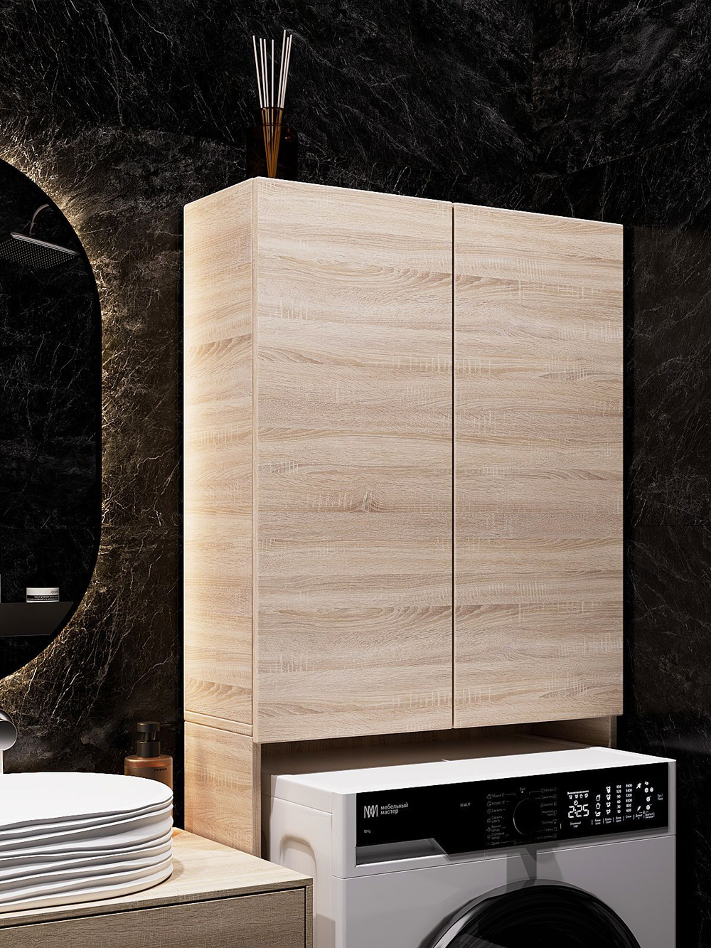 Шкаф-пенал в ванную над стиральной машиной