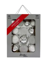 Набор стеклянных шаров Первый снег 26 шт., Christmas DeLuxe (86459)