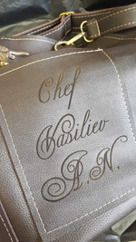 Лазерная гравировка большая на кожаный фартук