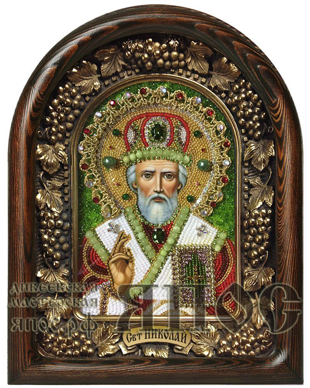 Икона Николай Чудотворец бисер