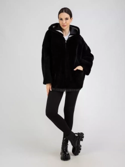 Дубленка натуральная с капюшоном двухсторонняя