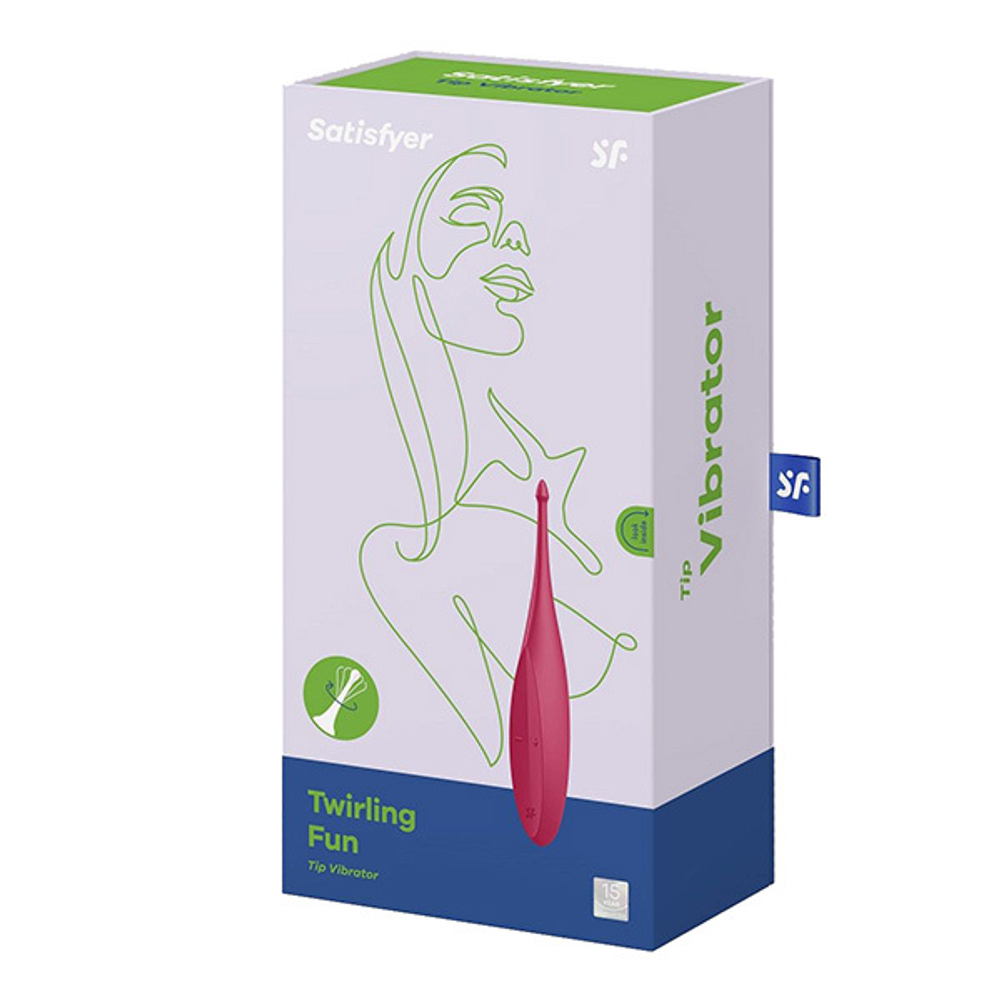 Красный вибромассажёр 17,5см для точечной стимуляции Satisfyer Twirling Fun