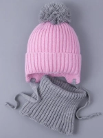 Шапка для девочки осенняя вязаная и снуд