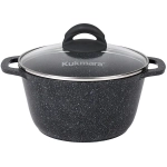 Кастрюля 2,5л со стеклянной крышкой, АП линия «Granit» (black)