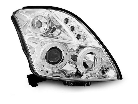 Передние фары angel eyes chrome для Suzuki Swift 3(III)