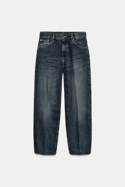 ZARA ДЖИНСЫ СО СРЕДНЕЙ ПОСАДКОЙ — ZW COLLECTION, СИНИЙ