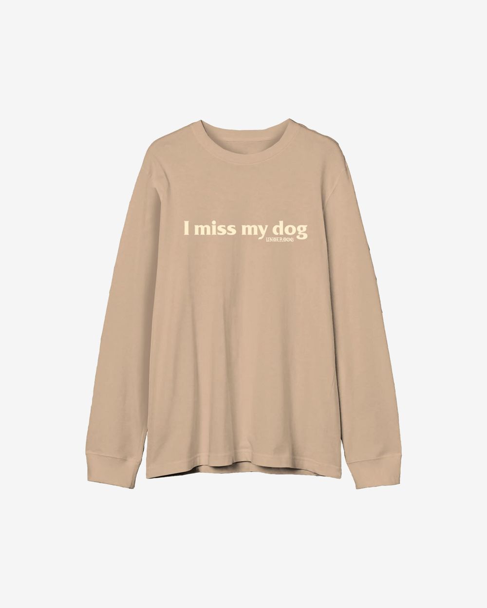Лонгслив Underdog I miss my dog Grey Beige