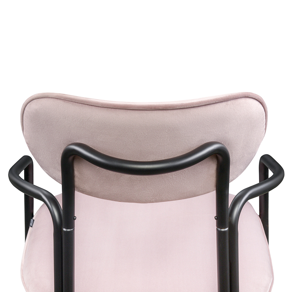 Набор из 2 стульев ror, round, велюр, черный/розовый