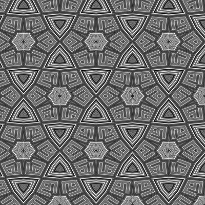 Этнический паттерн в серых цветах, линии и фигуры.
