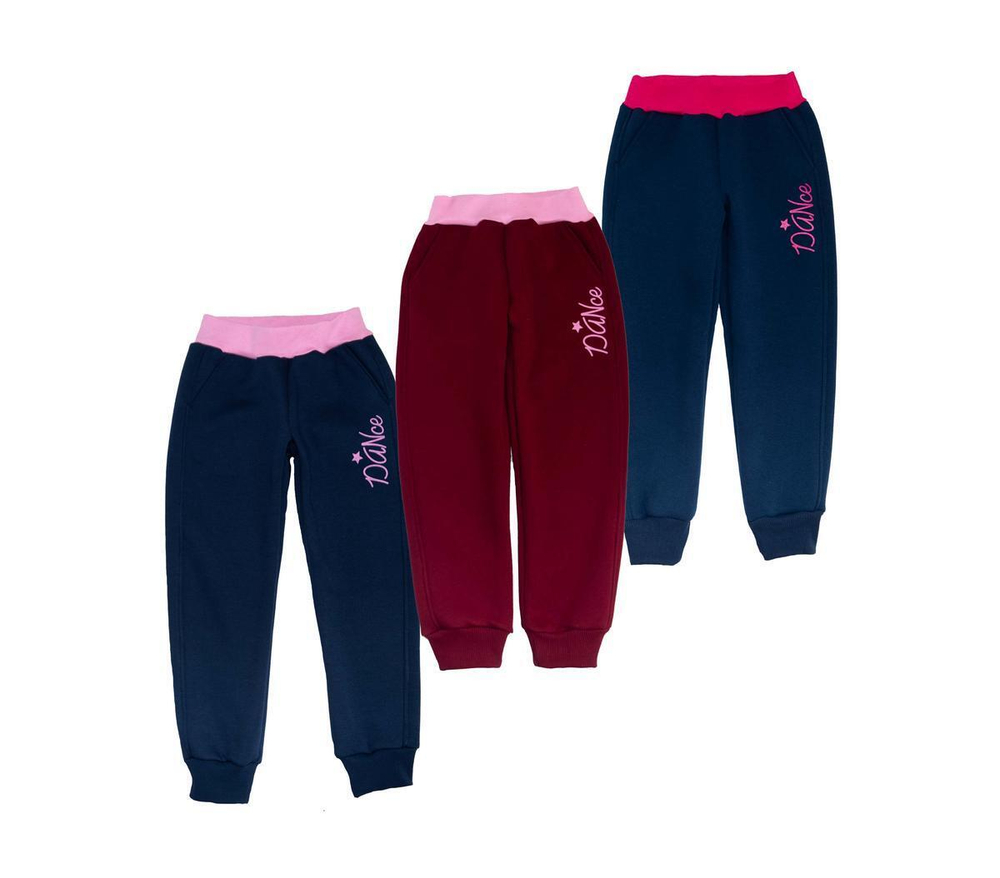 Штаны для девочек ,футер начес 3х,т.син.,р.116(BS-KIDS)арт.3019.3