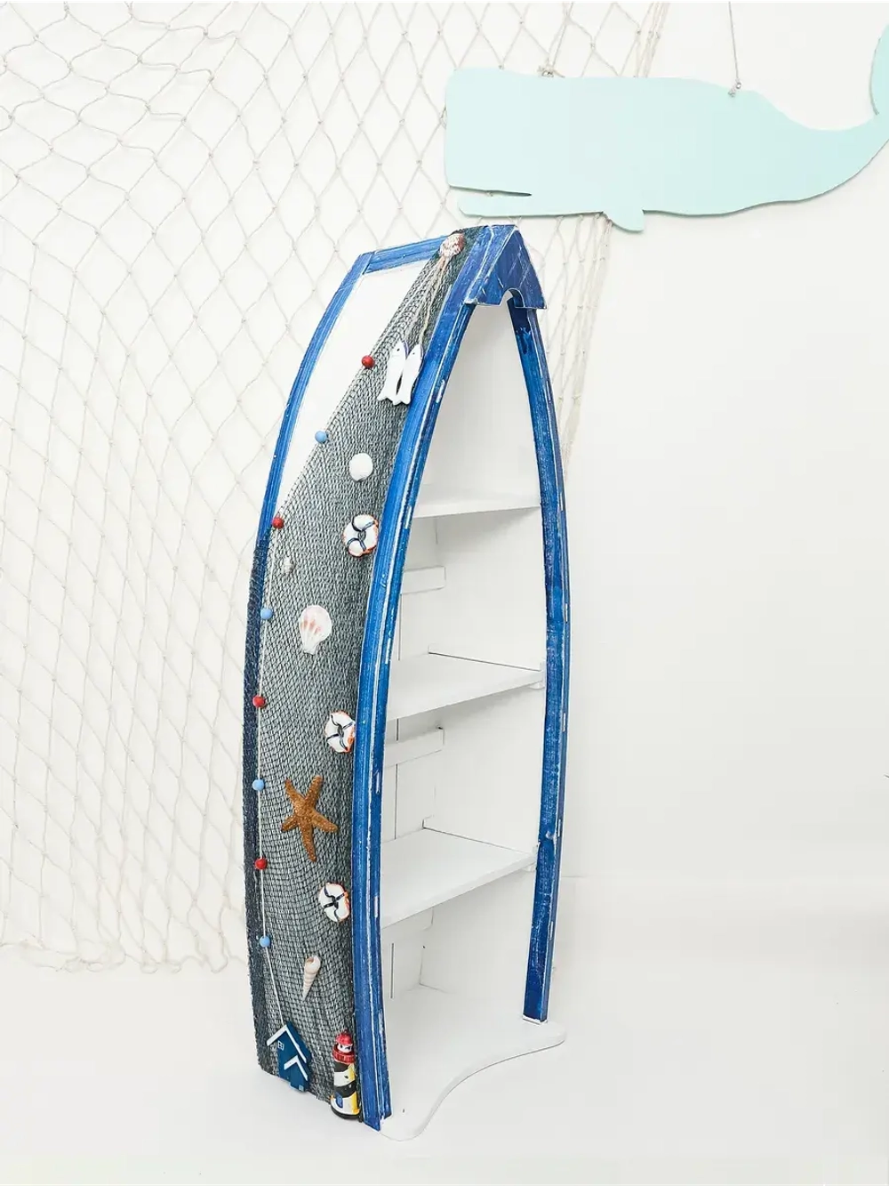 Полка напольная в морском стиле средняя 76 см