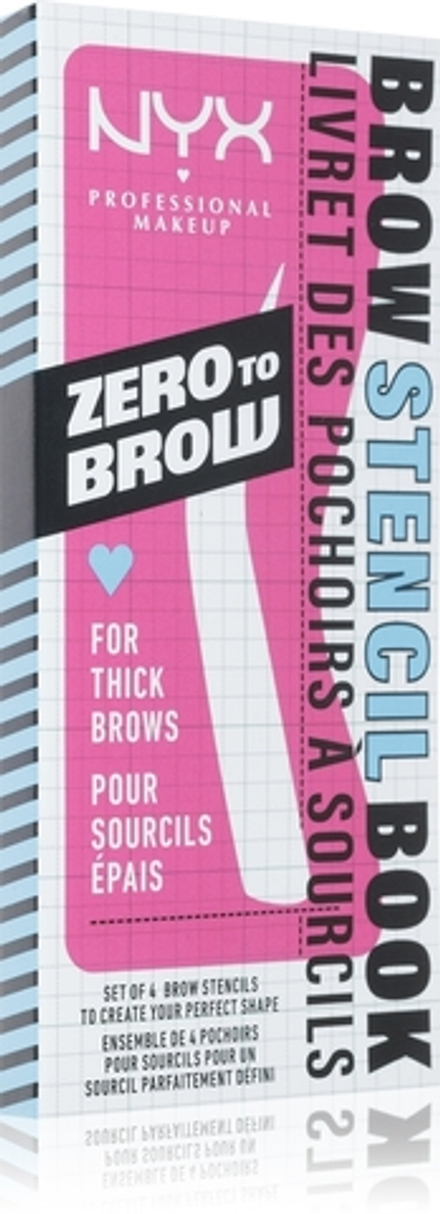 NYX Professional Makeup Zero To Brow Stencil Book - , 4 szt.