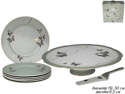 Lenardi 133-094 Набор для торта из 8пр. Butterfly в под.уп.(х4)Фарфор