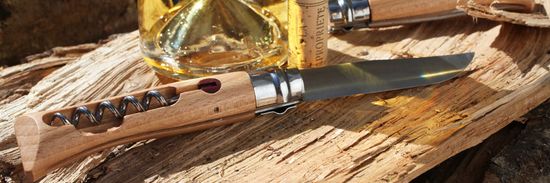 Складной нож Opinel №10, нержавеющая сталь, рукоять из бука, со штопором, 001410 c клинком из стали Sandvik™ 12С27