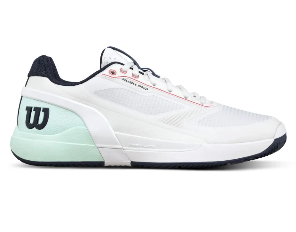 Мужские кроссовки теннисные Wilson Rush Pro 5 Clay - white/bay/fiery cor