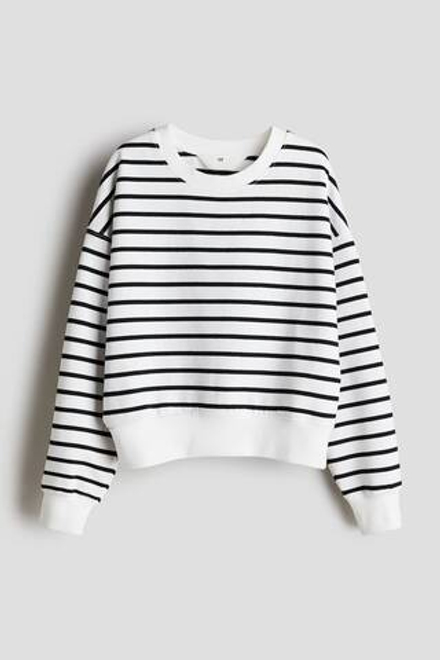 H&M Толстовка с круглым вырезом, белый