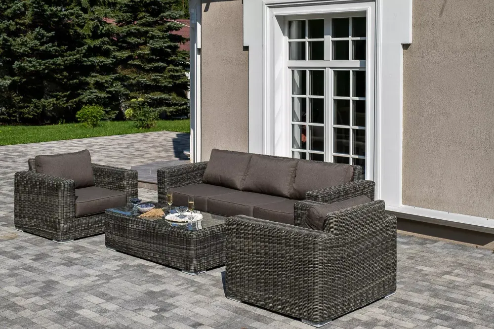 "Боно" лаунж-зона из искусственного ротанга, цвет графит