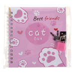 Блокнот "Лапка" на гребне, 45 л, с замочком, 4 вида микс