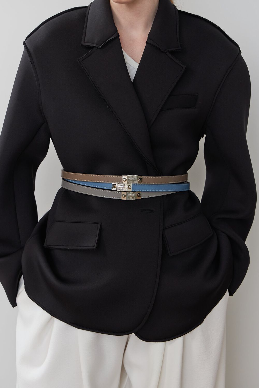 ТОНКИЙ РЕМЕНЬ С ЗАМОЧКОМ TAUPE|NUDE