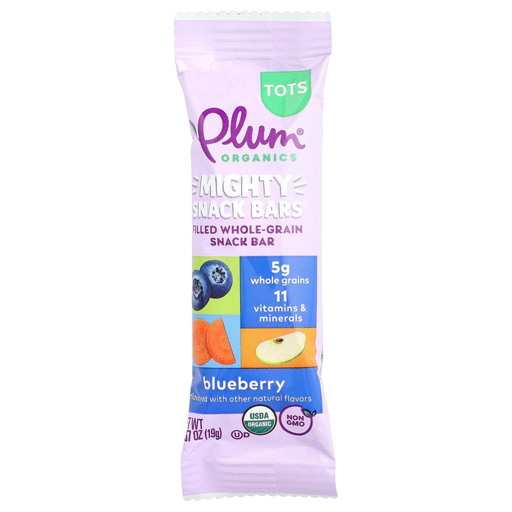Plum Organics, Mighty Snack Bars®, батончики с голубикой, 6 батончиков по 19 г (0,67 унции)