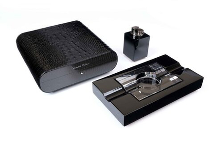 Настольный набор сигарных аксессуаров Gentili SET-SV20-Croco-Black