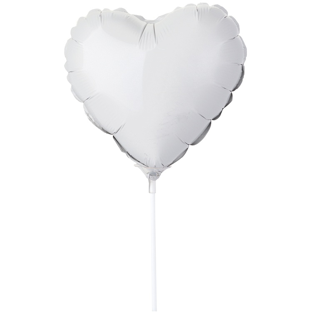 Шар фольгированный Сердце 23 см (Белый)