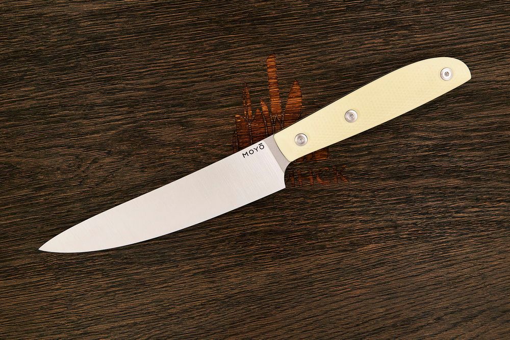 Нож кухонный MOYO Геликон универсальный 155мм, сталь AR-RPM9, рукоять G10-extra слоновая кость