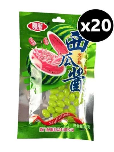 Жевательные драже бобы со вкусом Арбуза 35 г * 20 шт
