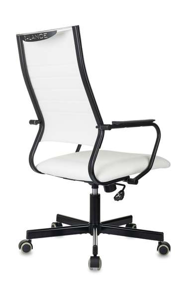 Кресло руководителя Бюрократ CH BALANCE белый экокожа крестов. металл черный