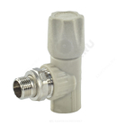 Клапан (вентиль) PP-R запорный серый Дн 20х1/2" Ру25 НР угловой для радиатора VALFEX 1014720012Г