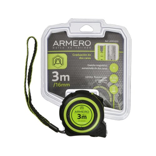Рулетка ARMERO с двумя фиксаторами 3м*16мм     A101/231