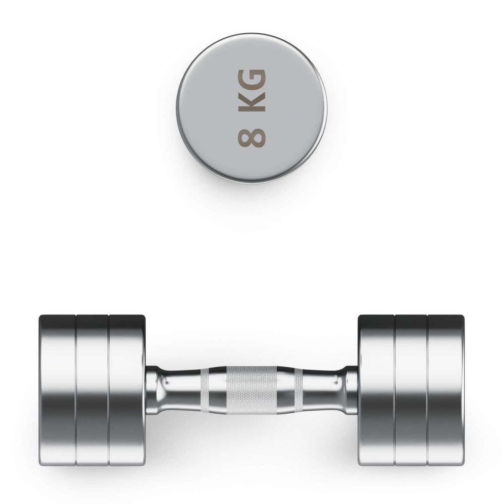 Гантель UNIX Fit PRO круглая хромированная 8 кг, 2 шт.