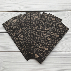 Крафт пакет "Coffee&Tea", 7х4х21 см (чёрный)