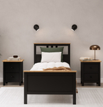 Односпальная кровать, КЫМОР (HEMNES), 90х200 см, черный/светло-коричневый