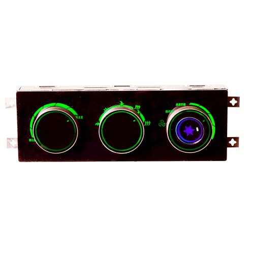 Ручки управления блоком отопителя для лада приора с кондиционером  halla с зеленой подсветкой