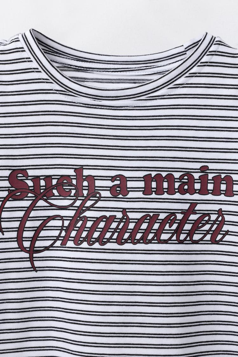 ZARA ФУТБОЛКА В ПОЛОСКУ С ВЫРЕЗАМИ, ЧЕРНЫЙ