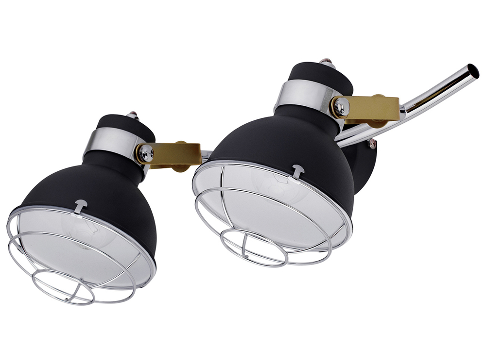 Настенный светильник 2х40Вт E14, металл, чёрный/хром/белый