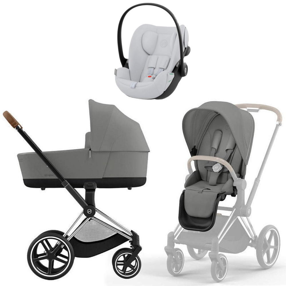 Коляска Cybex Priam IV Chrome Brown complete Cloud G Fog Grey Base G 4 в 1 Mirage Grey