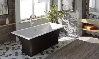 Ванна из литого мрамора отдельностоящая BAS Мадрид 1700х800 черный