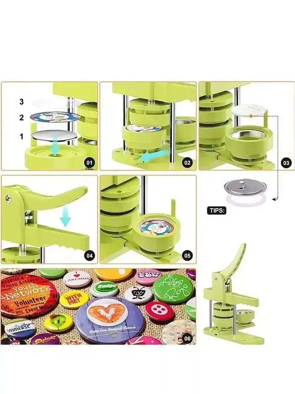 Аппарат для изготовления значков Badger 37мм + 100 шт заготовок для значков