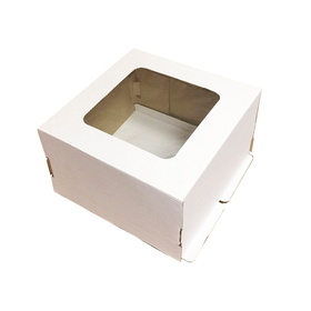 Коробка усиленная для торта гофрокартон с окном   30х30х19 см
