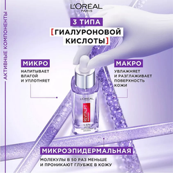 L'ORÉAL PARIS L'OREAL PARIS Увлажняющая сыворотка для лица и шеи с 1,5 % чистой гиалуроновой кислотой Revitalift, 15 мл