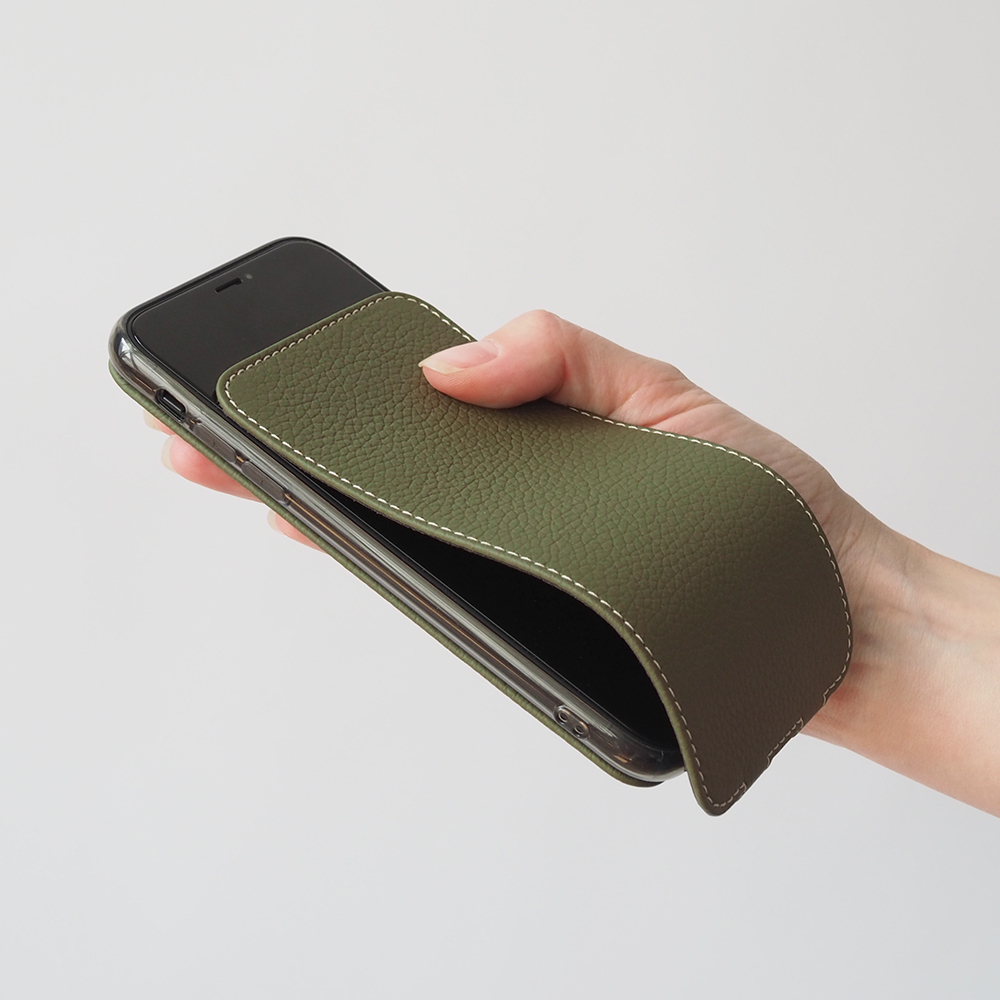 Чехол для iPhone X/XS из натуральной кожи теленка, зеленого цвета
