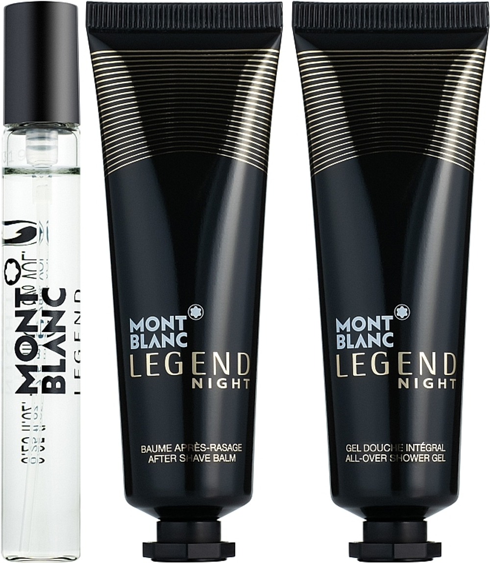 Mont Blanc LEGEND NIGHT (M) set (т\вода 7.5 ml. + бальзам п/бритья 30 ml.+гель д\душа30 ml.)