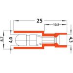 Разъем штекерный полностью изолированный штекер 4 мм 0.5-1.5 мм² (РШПи-п 1.5-4/РшИпп 1,25-4) красный