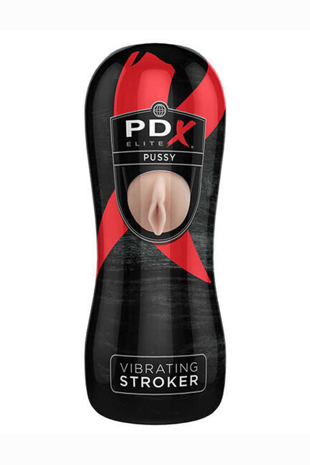 Мастурбатор в виде вагины PDX Elite Vibrating Pussy Stroker (Цвет: черный , телесный)