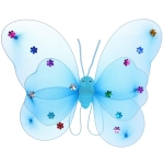 Карнавальный костюм «Волшебная сказка» (юбка, крылья, волшебная палочка, ободок), Голубой