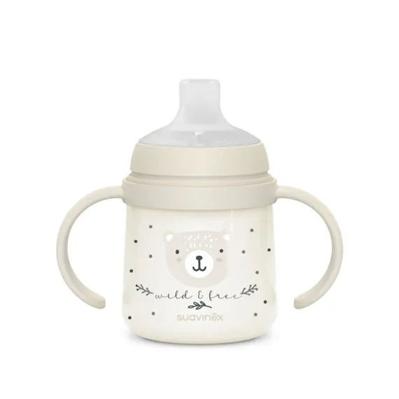 Бутылочка с ручками Suavinex Night Wild 150 мл Бежевая 6 мес+