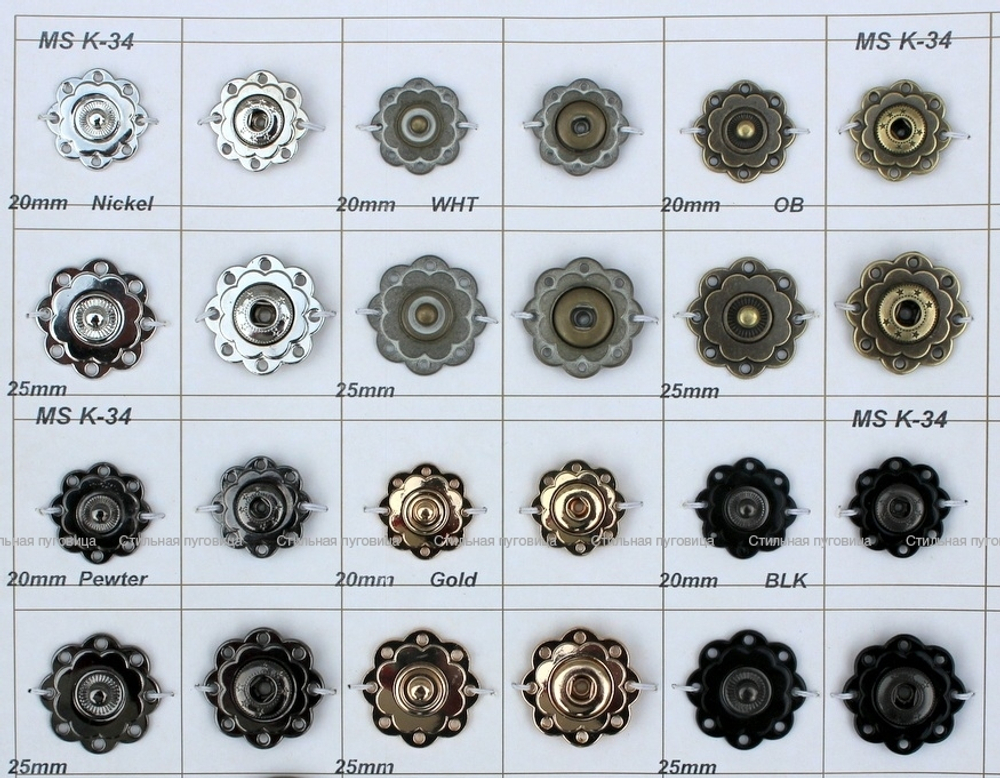 Кнопка металл пришивная 20мм 1шт MS K-34