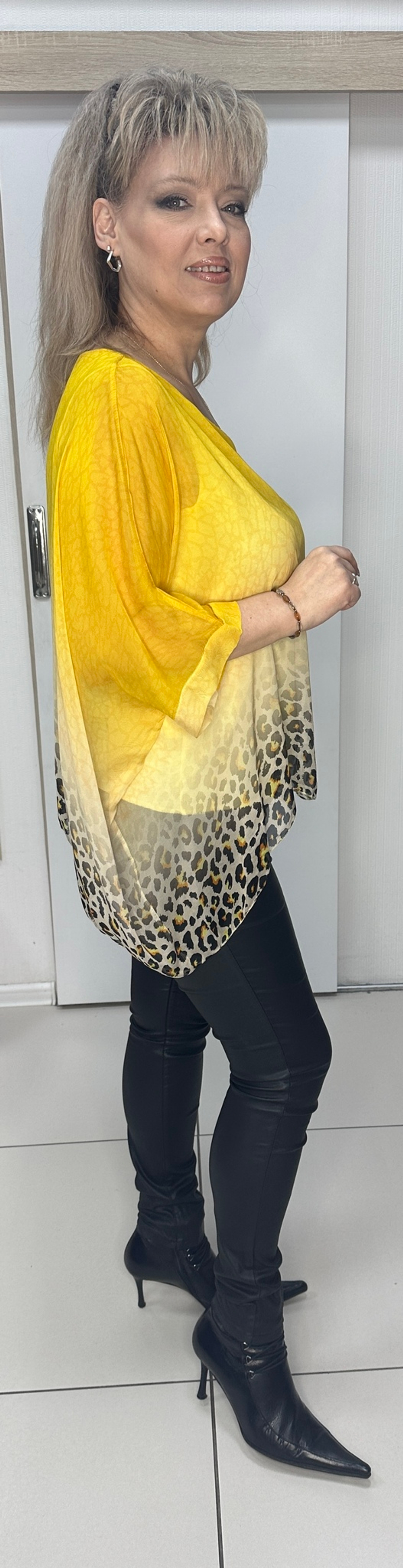 Двойная итальянская туника-пончо с переходом цвета